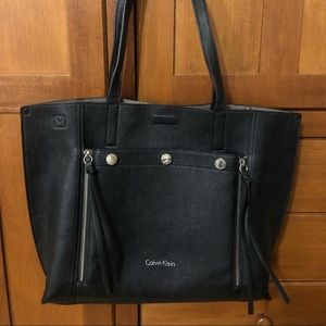 Calvin Klein leather satchel/tote